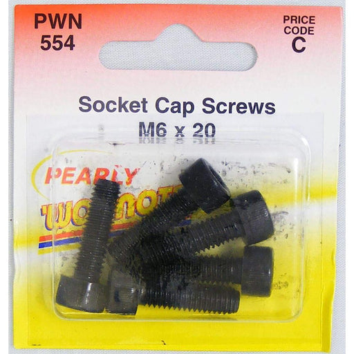 Wot-Nots Screw Socket Cap  - M6 x 20 - Pack of 5 Pearl - Town Tools 