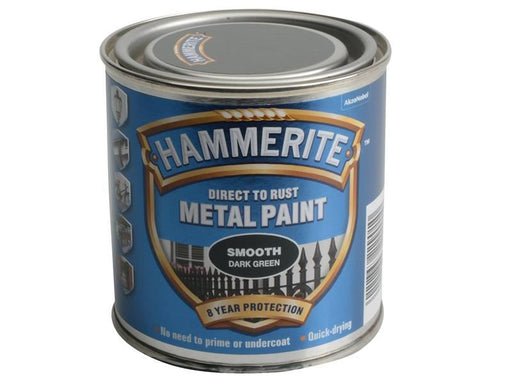 Hammerite Direct to Rust Smooth Finish Metal Paint Dark Green 250ml Hammerite - Town Tools