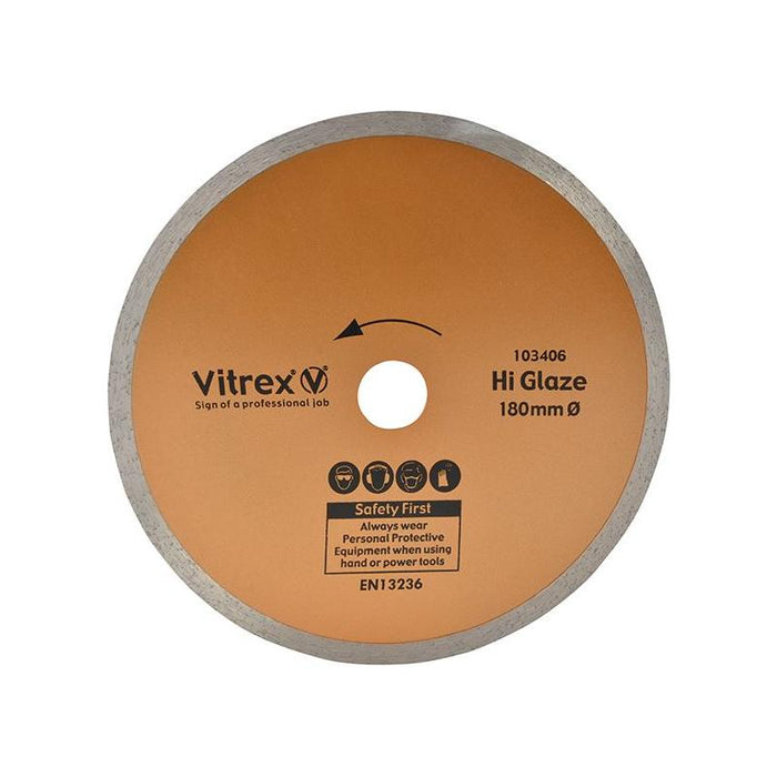 Vitrex Hi Glaze Diamond Blade 180mm Vitrex - Town Tools