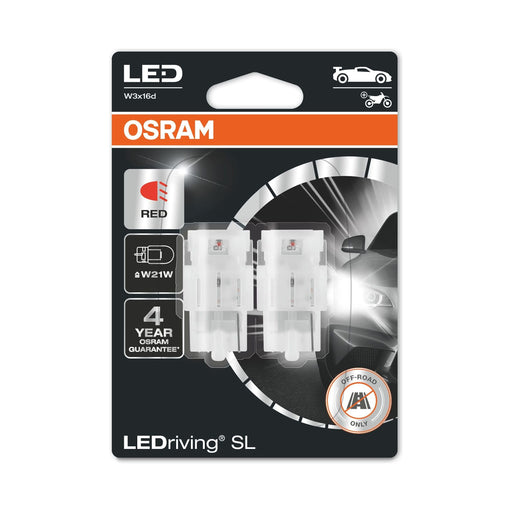 OSRAM LEDriving® SL, W21W, Red, LED signal lamps, Off-road only, non ECE Osram - Town Tools 