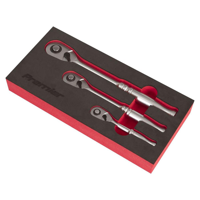Premier Platinum Pear-Head Ratchet Wrench Set with Flip Reverse 3pc Sealey Premier Platinum - Town Tools 