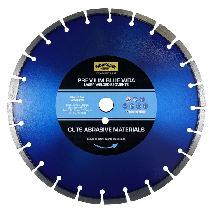 Sealey Premium Blue WDA Diamond Blade350 x 25mm WDA350 Sealey - Town Tools 