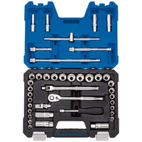 Draper Expert Combined MM/AF Socket Set, 3/8" Sq. Dr., Blue (41 Piece)