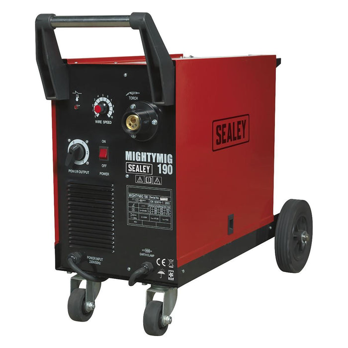 Sealey Professional Gas/No-Gas MIG Welder 190A with Euro Torch MIGHTYMIG190 Sealey - Town Tools 