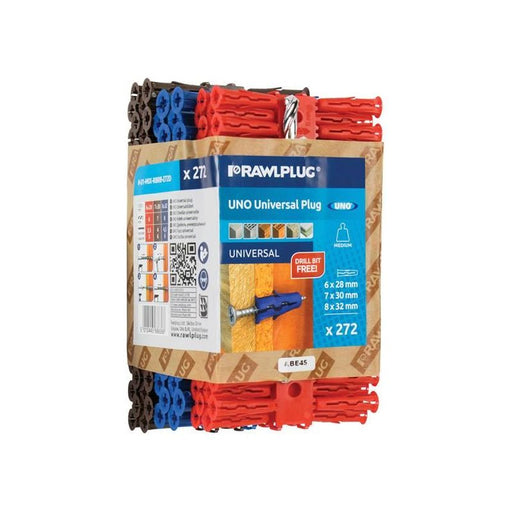 Rawlplug Mixed UNO® Plugs (Pack 272) + Drill Bit Rawlplug - Town Tools