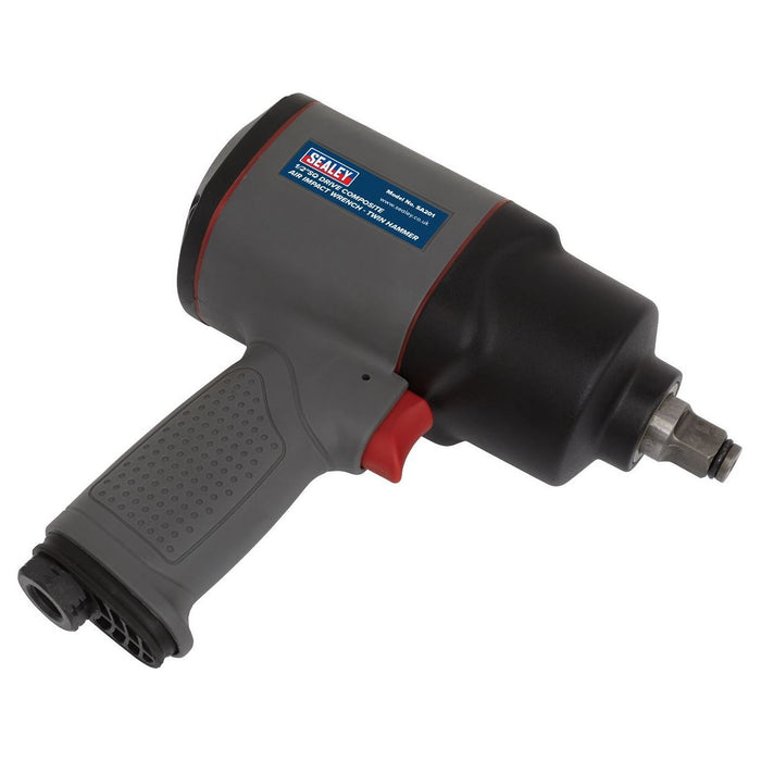 Sealey Air Impact Wrench 1/2"Sq Drive Composite Twin Hammer SA201