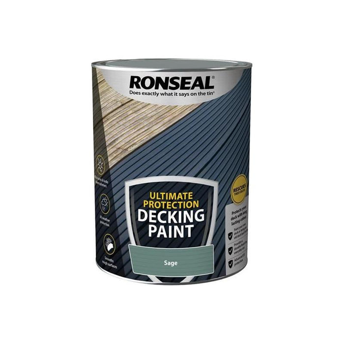 Ronseal Ultimate Protection Decking Paint Sage 5 litre Ronseal - Town Tools