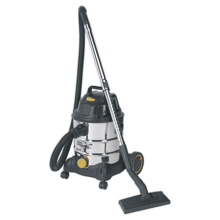 Sealey Vacuum Cleaner Industrial Wet & Dry 20L 1250W/110V Stainless Drum Sealey - Town Tools 