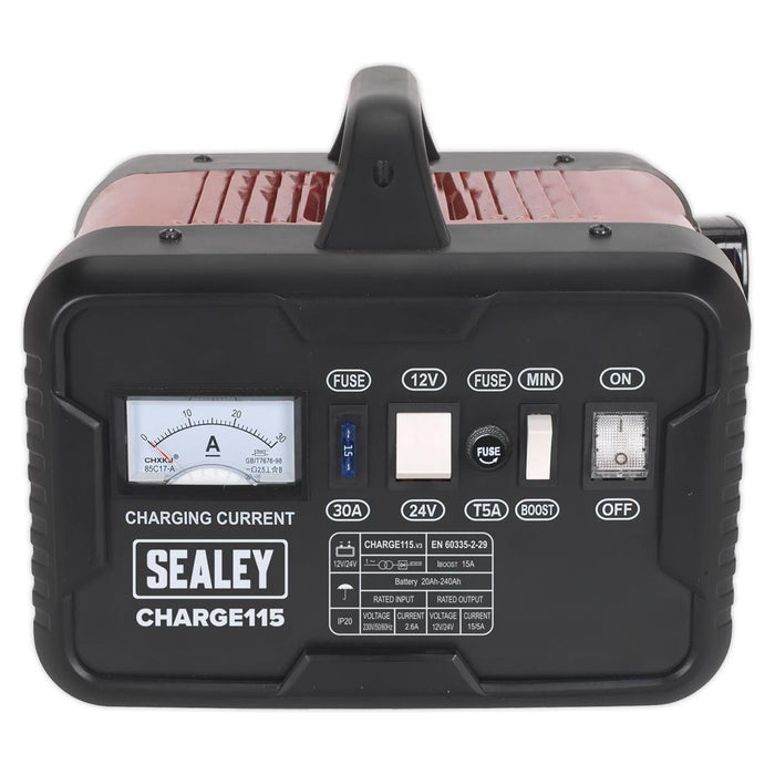 Sealey Battery Charger 19Amp 12V/24V 230V CHARGE115 Sealey - Town Tools 