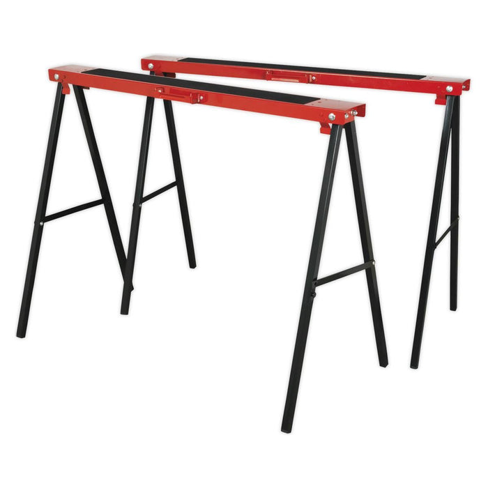 Sealey Fold Down Trestles Pair 100kg Capacity per Trestle FDT2 Sealey - Town Tools 