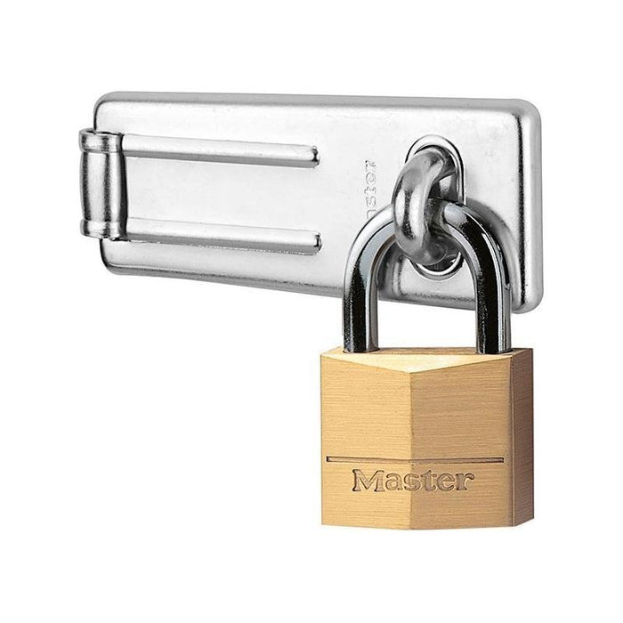 Master Lock Hasp 89mm + Solid Brass Padlock 40mm Master Lock - Town Tools