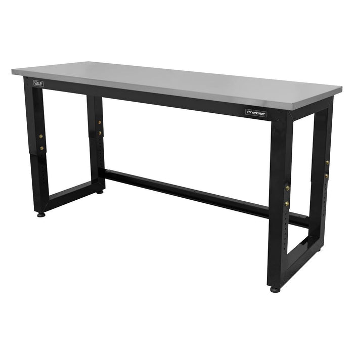 Sealey Steel Adjustable Workbench with Stainless Steel Worktop 1830mm Heavy-Duty Sealey - Town Tools 