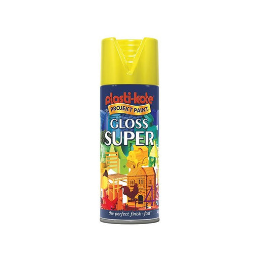 Plastikote Gloss Super Spray Yellow 400ml PlastiKote - Town Tools