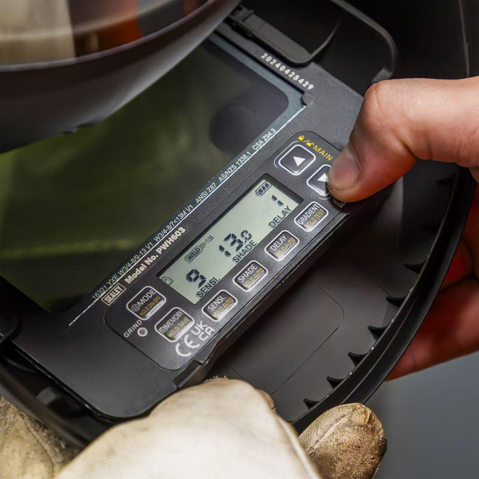 Sealey Flip-Up Welding Helmet Auto Darkening Solar Powered - Shade 9-13 PWH603 Sealey - Town Tools 