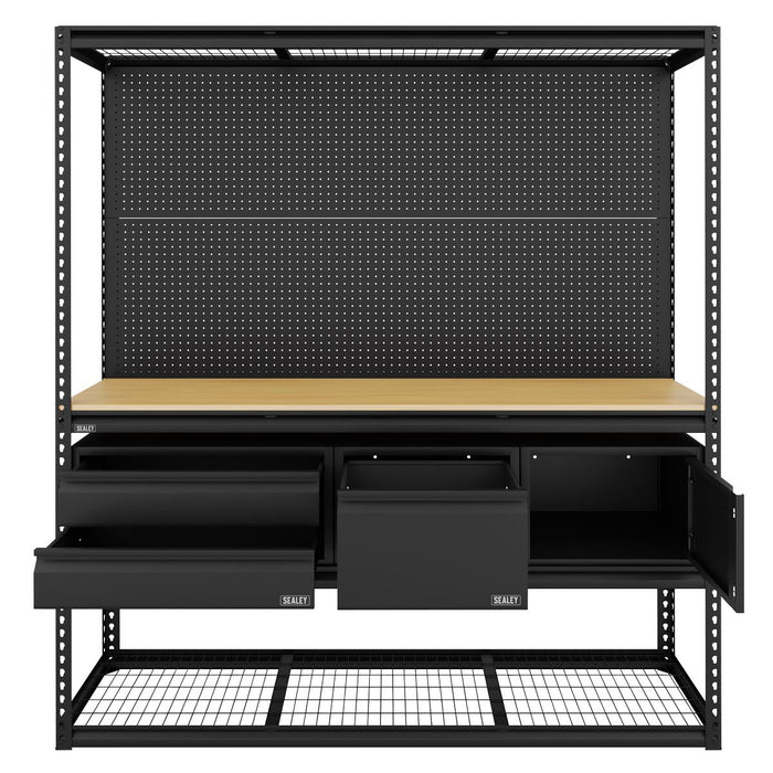 Sealey Heavy-Duty Modular Workbench & Racking Kit with 3 Storage Units Sealey - Town Tools 