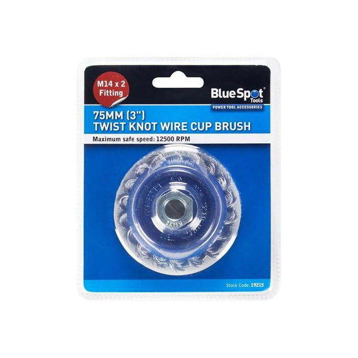 Bluespot Tools Twist Knot Cup Brush 75mm M14 X 2 BlueSpot Tools - Town Tools