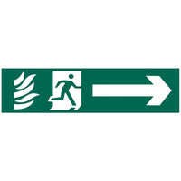 Scan Running Man Arrow Right - PVC Sign 200 x 50mm