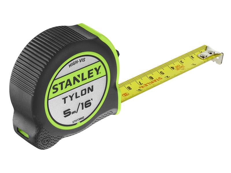 STANLEY Hand Tools Hi-Vis Tylon Tape Measure 5m (16ft) (Width 25mm) STANLEY� Hand Tools - Town Tools