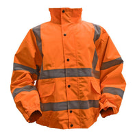 Worksafe Hi-Vis Orange Jacket Quilted Lining Elasticated Waist & Cuffs Large