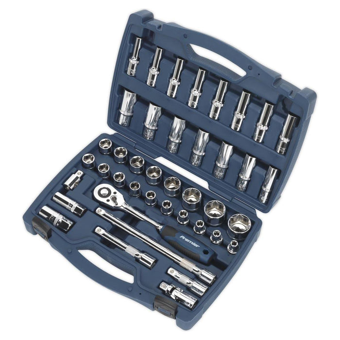 Sealey Socket Set 41pc 1/2"Sq Drive WallDrive Metric AK8993 Sealey - Town Tools 