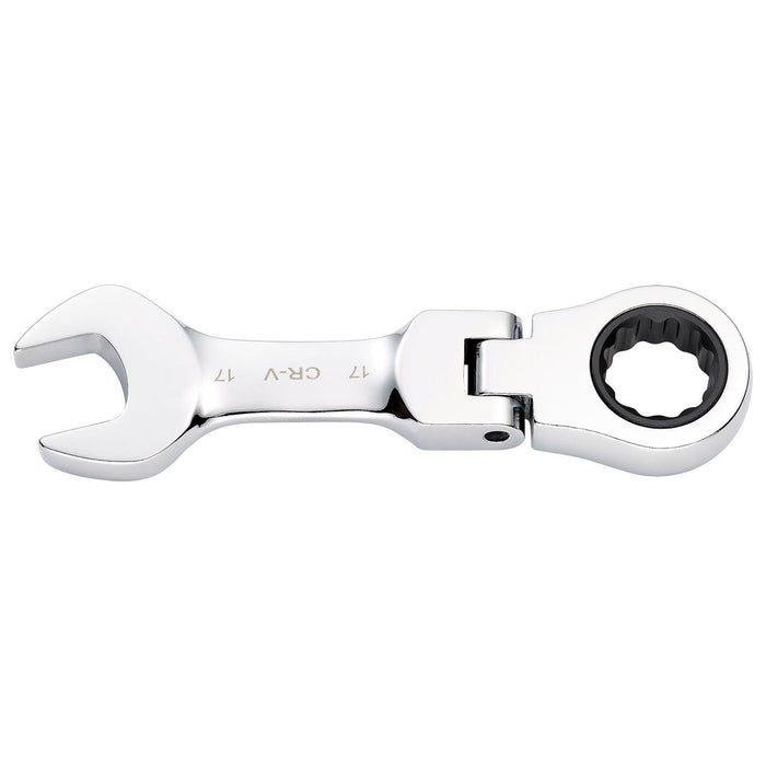 Draper HI-TORQ Metric Stubby Flexible Head Ratchet Combination Spanner, 17mm Draper - Town Tools