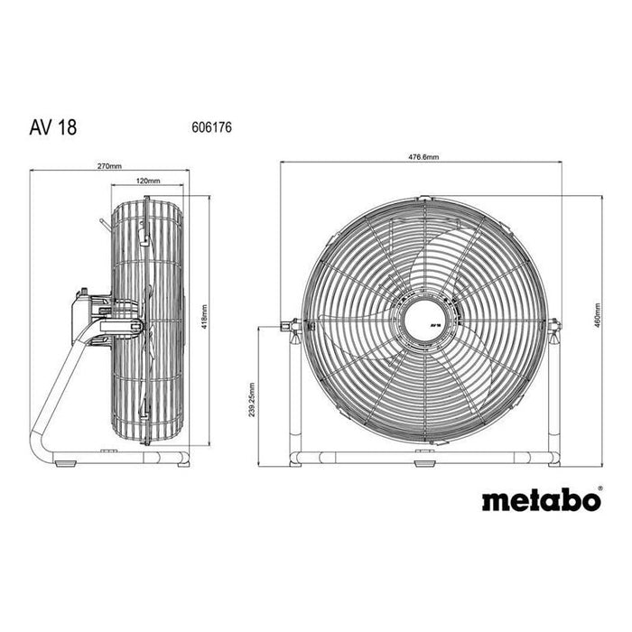 Metabo AV 18 Fan 18V Bare Unit Metabo - Town Tools