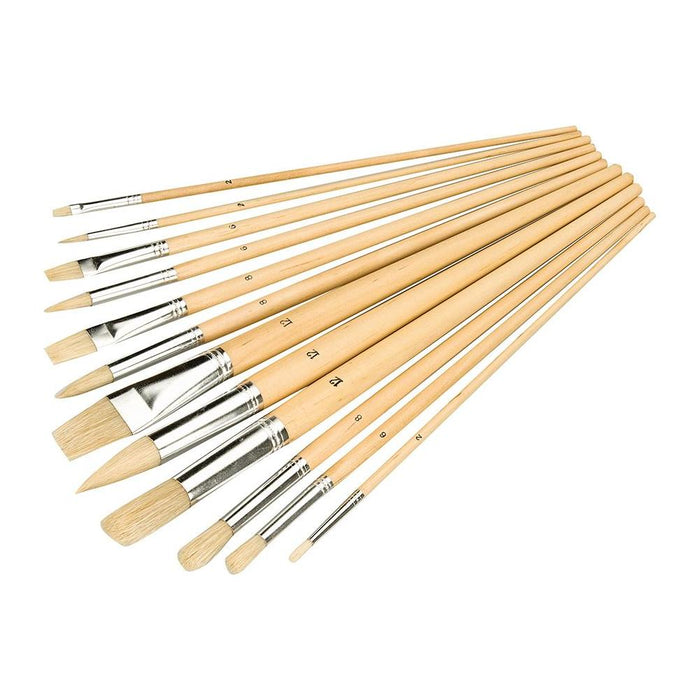 Silverline Artists Paint Brush Set 12pce Mixed Tips