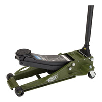 Draper Expert Professional Low Profile Fast Lift Garage Trolley Jack, 3 Tonne, Green