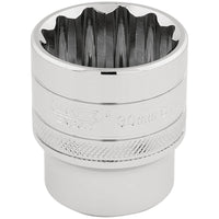 Draper Draper HI-TORQ 12 Point Socket, 1/2" Sq. Dr., 30mm