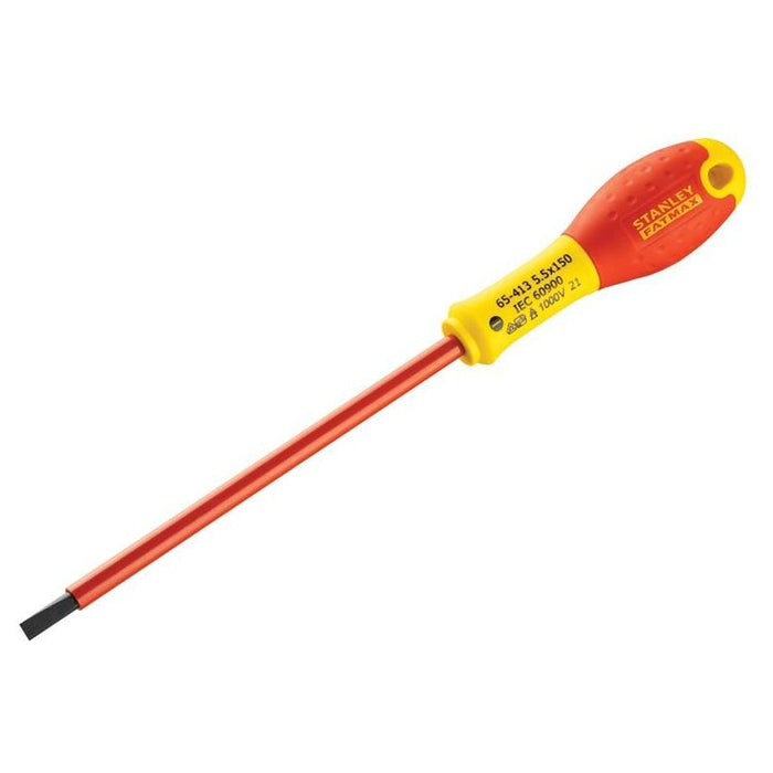 Stanley® Hand Tools FatMax® VDE Insulated Screwdriver Parallel Tip 5.5 x 150mm STANLEY® Hand Tools - Town Tools