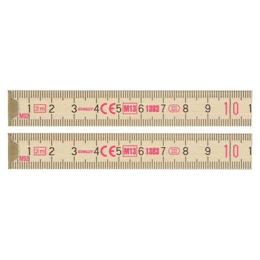 Stanley® Hand Tools Wooden Folding Rule 2m STANLEY® Hand Tools - Town Tools