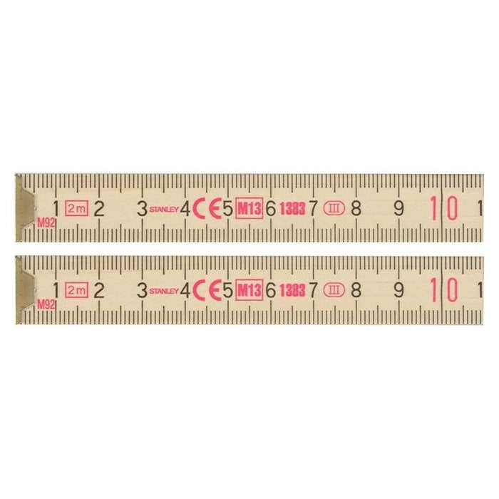 Stanley® Hand Tools Wooden Folding Rule 2m STANLEY® Hand Tools - Town Tools