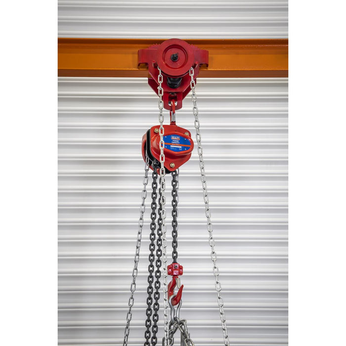 Sealey Portable Adjustable Gantry Crane with Geared Trolley Combo 1 Tonne Sealey - Town Tools 