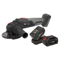 Sealey Brushless Angle Grinder Kit 20V SV20 Series 2 Batteries CP20VAGXKIT