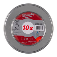 Milwaukee Cut.W Pro+ Scs41 115X1.0mm Metalbox-10Pc