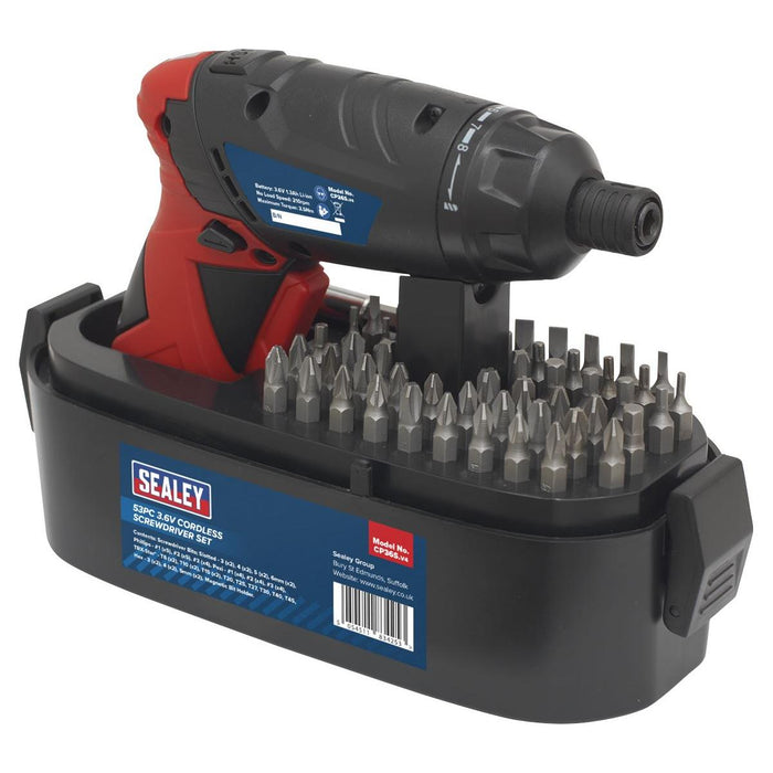 Sealey Cordless Screwdriver Set 53pc 3.6V Lithium-ion CP36S Sealey - Town Tools 