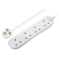 Masterplug Extension Lead 240V 4-Gang 13A White 2m