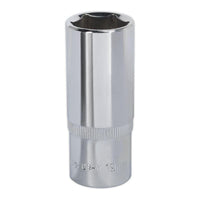 Sealey WallDrive Socket 19mm Deep 3/8"Sq Drive Fully Polished SP3819D
