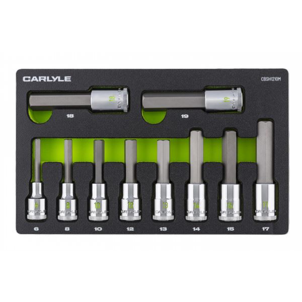Carlyle Tools 10Pc 1/2Dr Metric Hex Socket Set