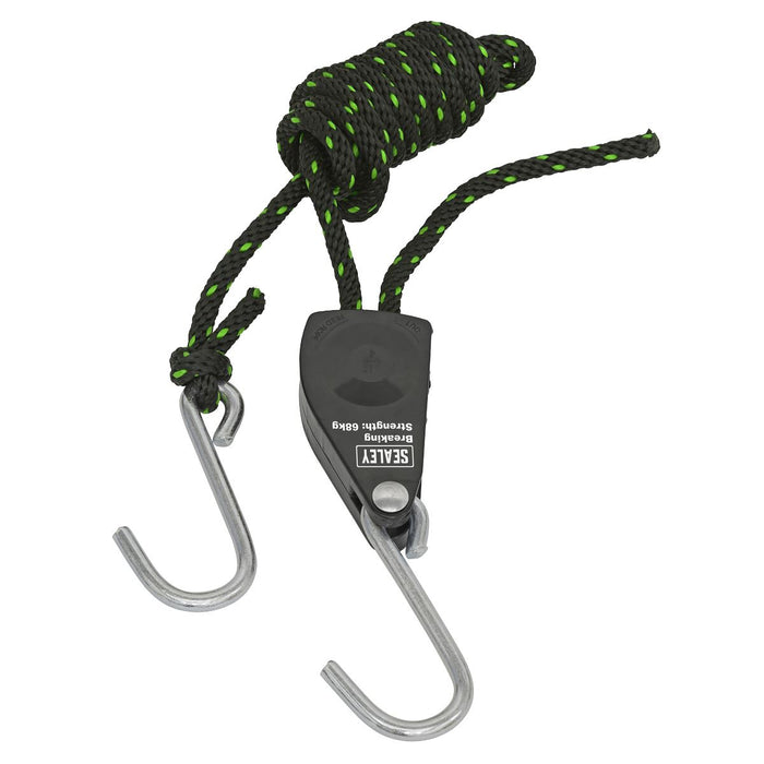 Sealey Parts Hanger/Tie Down Ratchet with S-Shaped Hooks 2m - Pack of 2 VS0114 Sealey - Town Tools 