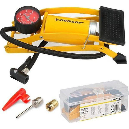 Dunlop Single Barrel Foot Air Pump Car Bike Bicycle Manometer Inflatables Balls Dunlop - Town Tools
