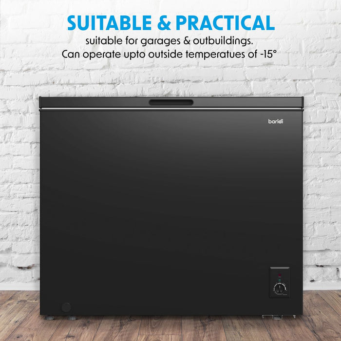 Baridi Freestanding Chest Freezer 199L Capacity - Black DH151