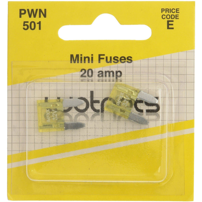 Wot-Nots Fuses for Mini Blade - 20A - Pack Of 2 Wot-Nots - Town Tools 