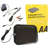AA 4.8W XL 12V Car Van Caravan Solar Panel Trickle Battery Charger Power Supply