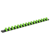 Sealey Socket Retaining Rail with 16 Clips 3/8"Sq Drive Hi-Vis Green AK27053HV