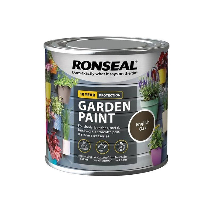 Ronseal Garden Paint English Oak 250ml Ronseal - Town Tools