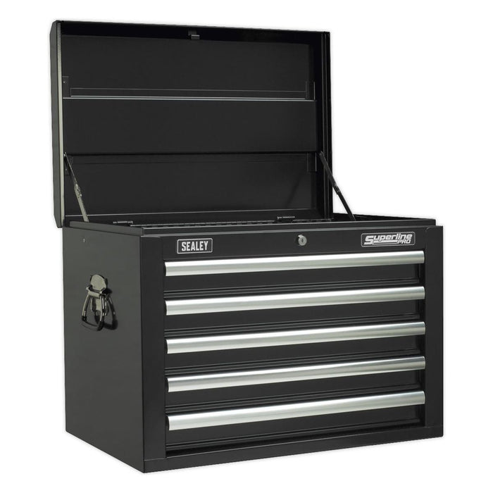 Sealey Topchest 5 Drawer with Ball-Bearing Slides Black AP26059TB Sealey - Town Tools 