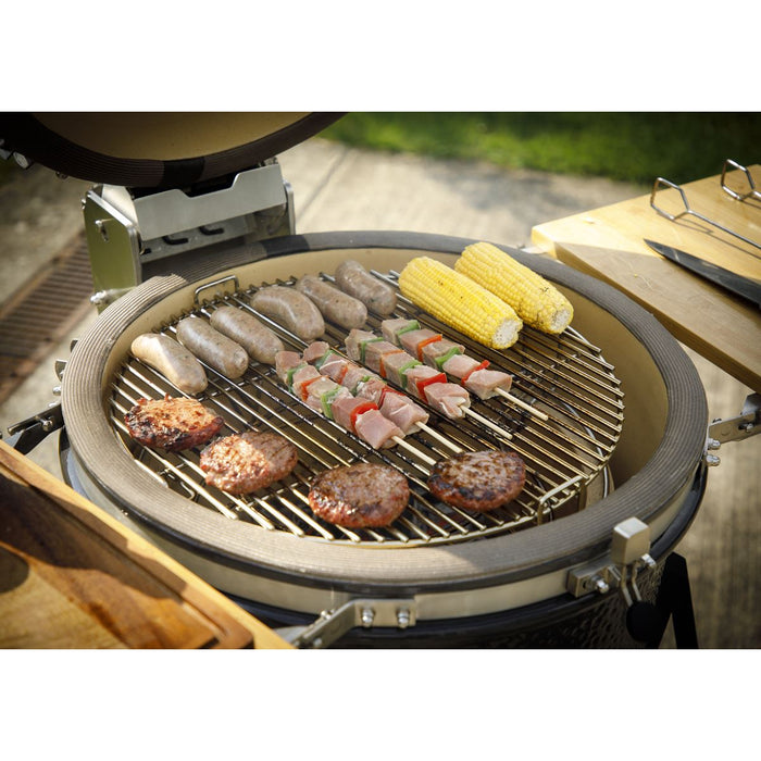 Dellonda Deluxe 22"(56cm) Ceramic Kamado Style BBQ with Wheeled Stand