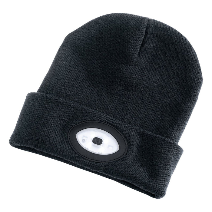 Draper Beanie Hat with Rechargeable Torch, One Size, 1W, 100 Lumens, Black 99521 Draper - Town Tools 