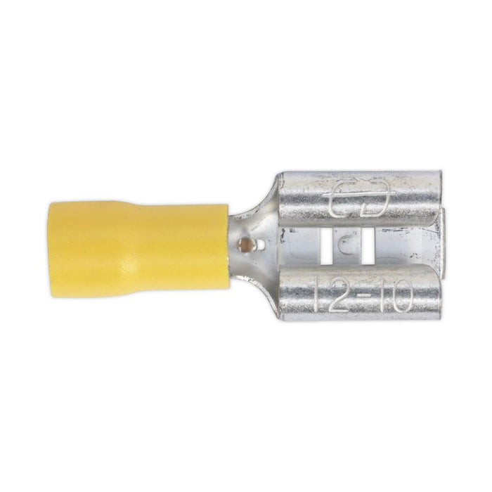 Sealey Push-On Terminal 9.5mm Female Yellow Pack of 100 YT14 Sealey - Town Tools 